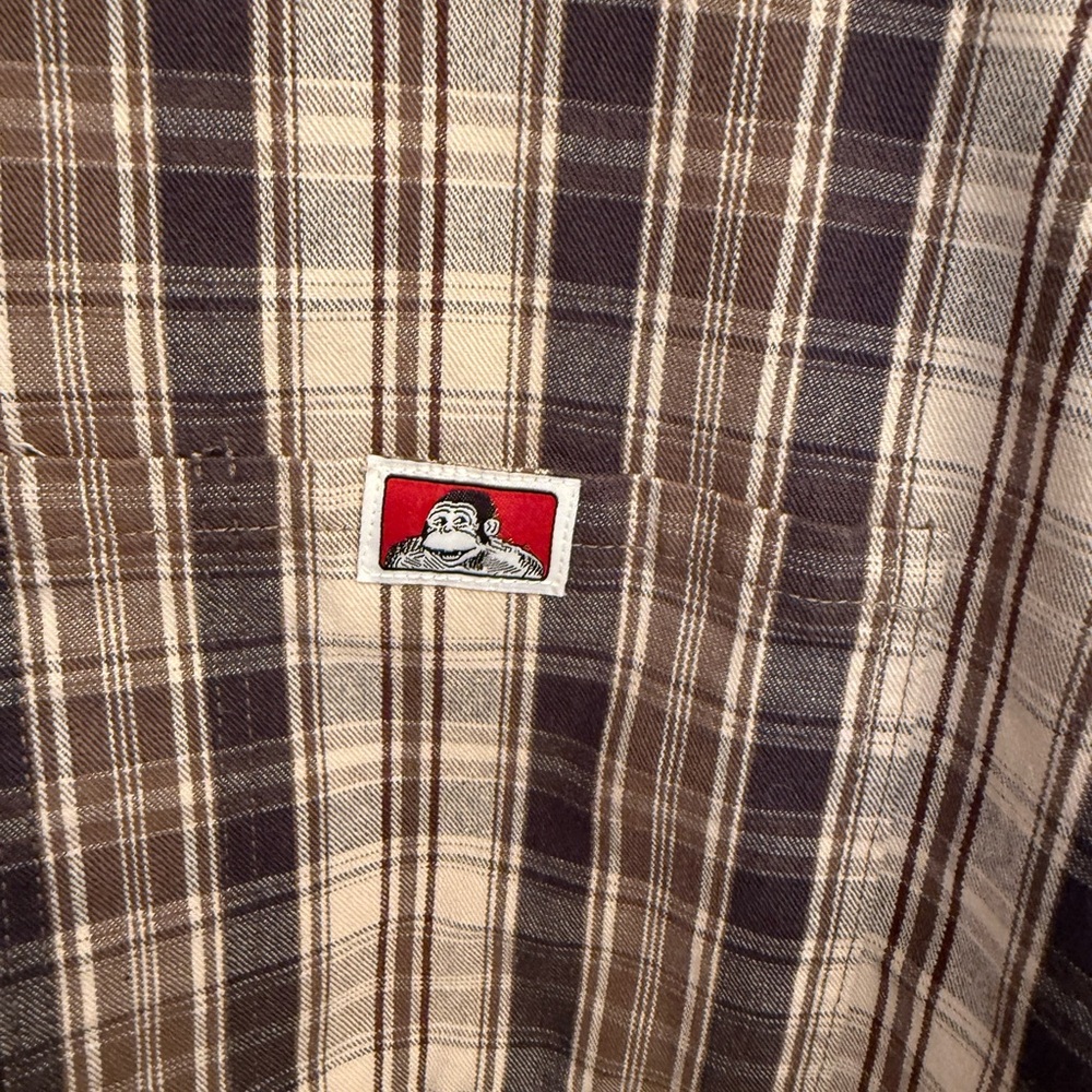 Work Wear & Utility Shirt Ben Davis Shirt Sleeve Plaid 1/2 Zipper closure. - Picture 10 of 17